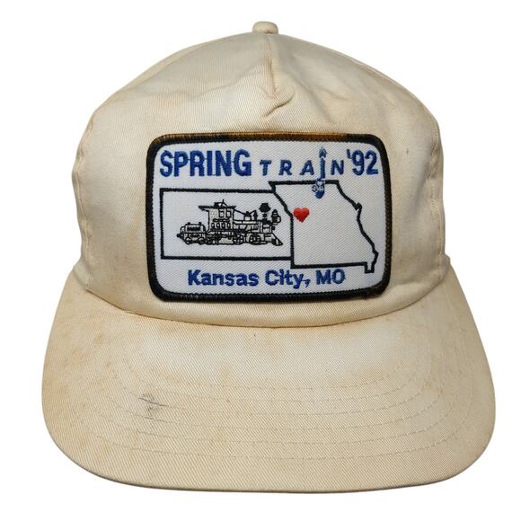 Spring Train 92 Kansas City MO Toddler Snapback Cap Beige One Size Vintage - Picture 1 of 9